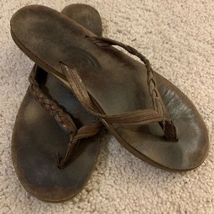 Braided Rainbow Flip Flops